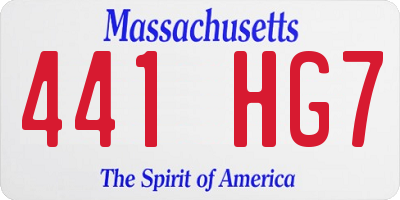 MA license plate 441HG7