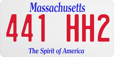 MA license plate 441HH2