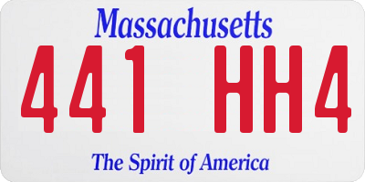 MA license plate 441HH4