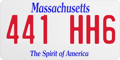 MA license plate 441HH6