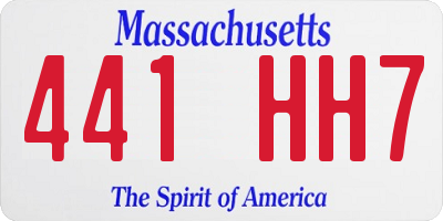 MA license plate 441HH7