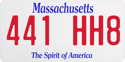 MA license plate 441HH8