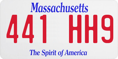 MA license plate 441HH9