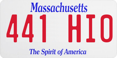 MA license plate 441HI0