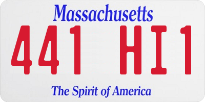MA license plate 441HI1