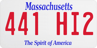 MA license plate 441HI2