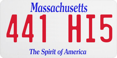 MA license plate 441HI5