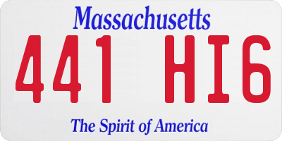 MA license plate 441HI6