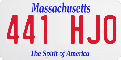 MA license plate 441HJ0