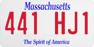 MA license plate 441HJ1