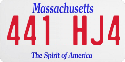 MA license plate 441HJ4