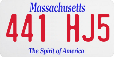 MA license plate 441HJ5