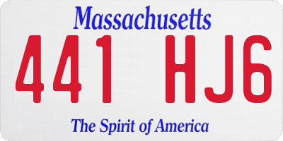 MA license plate 441HJ6
