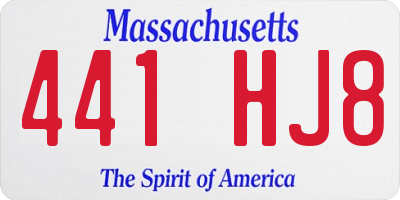 MA license plate 441HJ8
