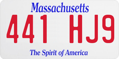 MA license plate 441HJ9