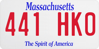 MA license plate 441HK0