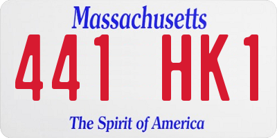 MA license plate 441HK1