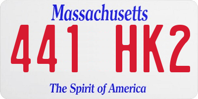 MA license plate 441HK2