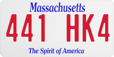 MA license plate 441HK4
