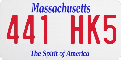 MA license plate 441HK5