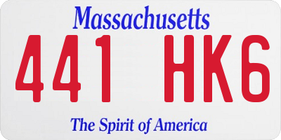MA license plate 441HK6