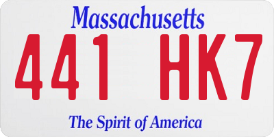 MA license plate 441HK7