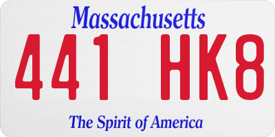 MA license plate 441HK8