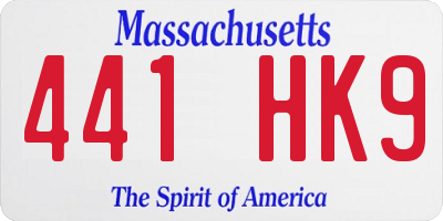 MA license plate 441HK9