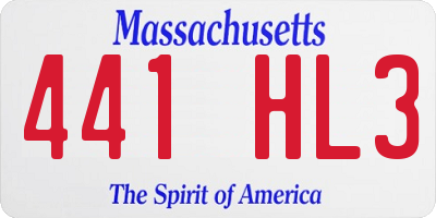 MA license plate 441HL3