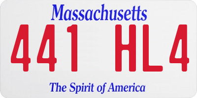 MA license plate 441HL4