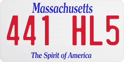 MA license plate 441HL5