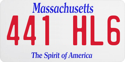 MA license plate 441HL6