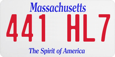 MA license plate 441HL7