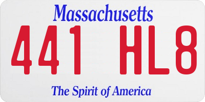 MA license plate 441HL8