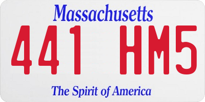 MA license plate 441HM5