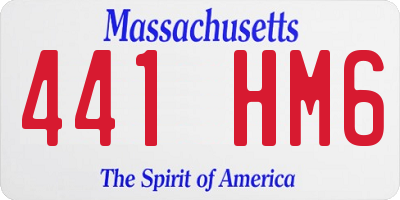 MA license plate 441HM6