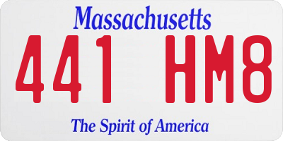 MA license plate 441HM8