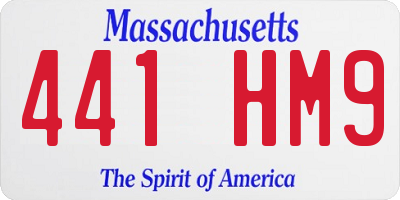 MA license plate 441HM9