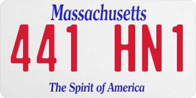 MA license plate 441HN1