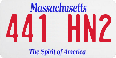 MA license plate 441HN2
