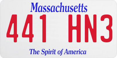 MA license plate 441HN3