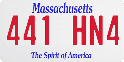 MA license plate 441HN4