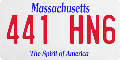 MA license plate 441HN6