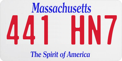 MA license plate 441HN7