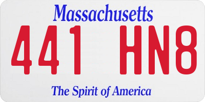 MA license plate 441HN8