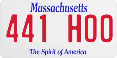 MA license plate 441HO0