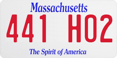 MA license plate 441HO2