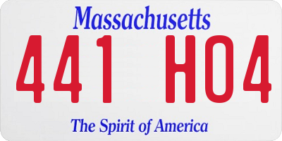 MA license plate 441HO4