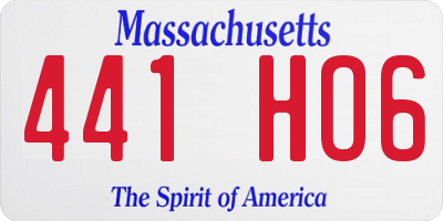 MA license plate 441HO6
