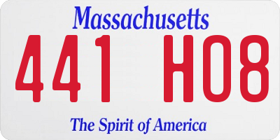 MA license plate 441HO8
